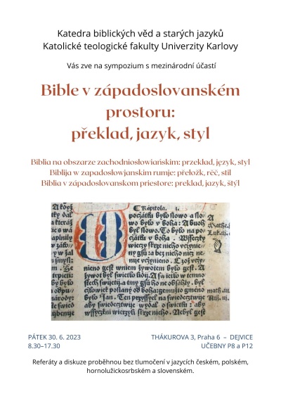 O PŘEKLADU BIBLE - sympozium